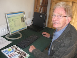 Family History Data on computer in the Museum.